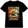 Funny Cycling T Shirt Beer Lover Graphic Tee Road Bike Cyclist Shirt