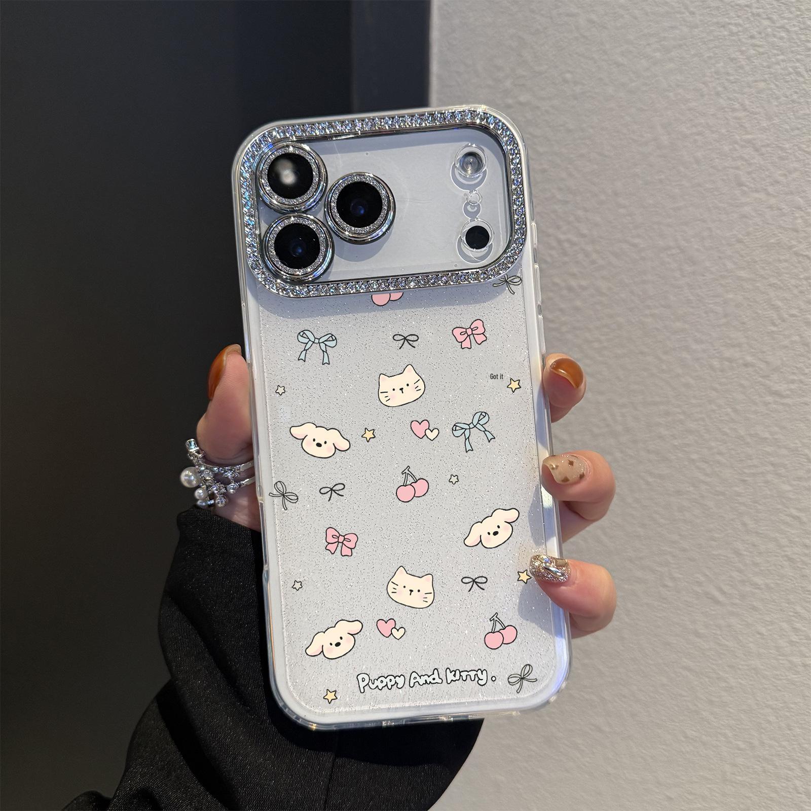 

2-in-1 Lens Film Phone Case for iPhone 17 Pro Max/16 Pro/11 - Pet Design 16 Pro Max