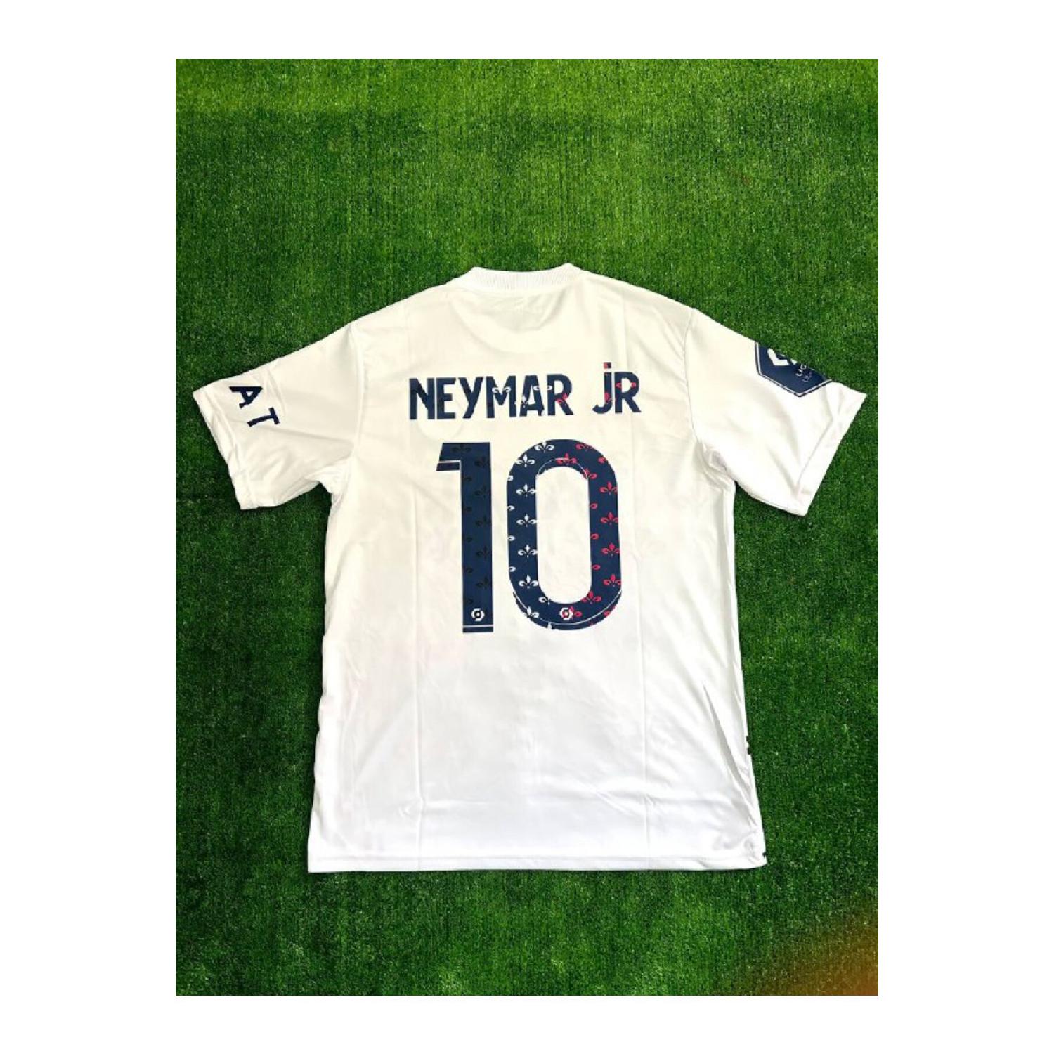 

Футбольная майка белого цвета с принтом нового сезона Psg Neymar Jr, специальный дизайн, белая 2023/24