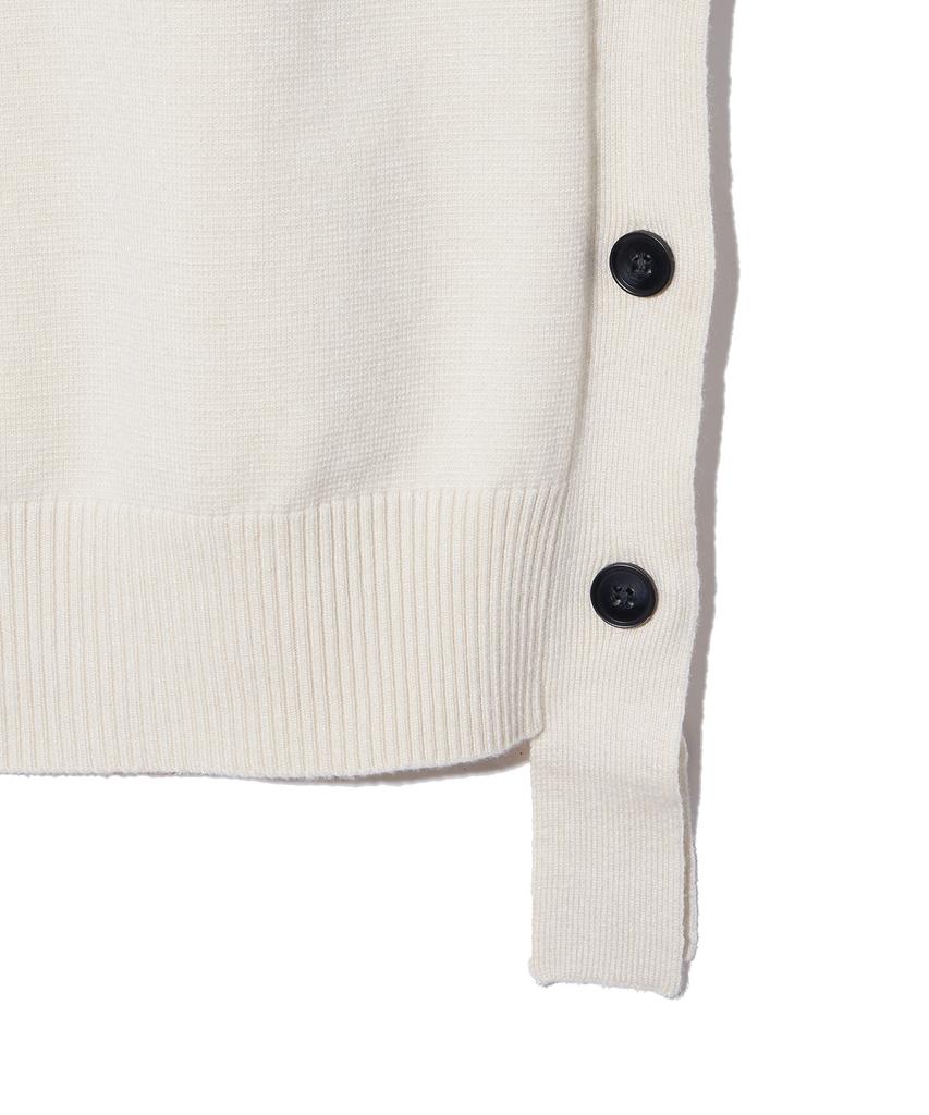Irony Porno White Line 86-Iroj364 Side Button Slit Knit Vest Beige