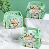 4pcs DIY Jungle Animal Candy Boxes Safari Birthday Party Decoration Kids Gift Packaging Box Wild One Baby Shower Supplies
