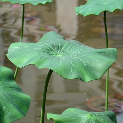 Large Artificial Lotus Flower and Leaf for Pond Decor and Dance Props, Green Stem