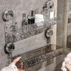 Easy Install Shower Shelf for Bathroom Wall Mounted Suction Cup Faucet Storage Rack Shampoo and Accessories Holder