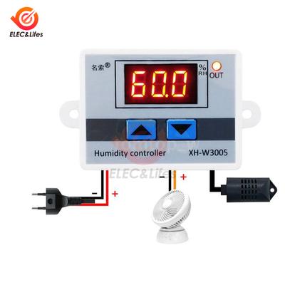 W1111 XH-W1111 Digital Humidity Meter Hygrometer Controller DC 11V 11V AC 111-111V 11A Relay Voltage Regulator Humidity Sensor