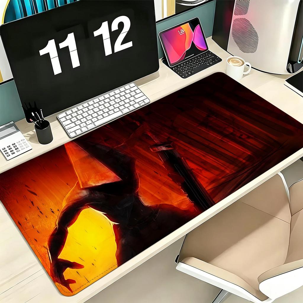 Mauspad Pro ESports XXL Gaming-Mauspad Extra Groß Rutschfest Genähte Kante Tastatur Laptop Schreibtischmatte Für PC-Gamer Silent Hill
