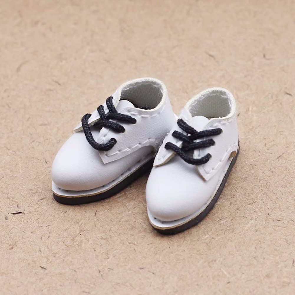 Rakulifey Obitsu 11 Shoes, Uniform Shoes, OB11 Size Shoes, Obitsu Doll 11cm Accessories, 112 BJD Doll Shoes, Gift (White 1)