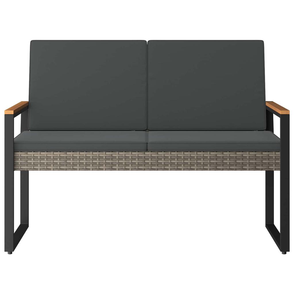 Outdoor Bench In Gray and Dark Gray 107 X 61 X 80 Cm Poly Rattan
