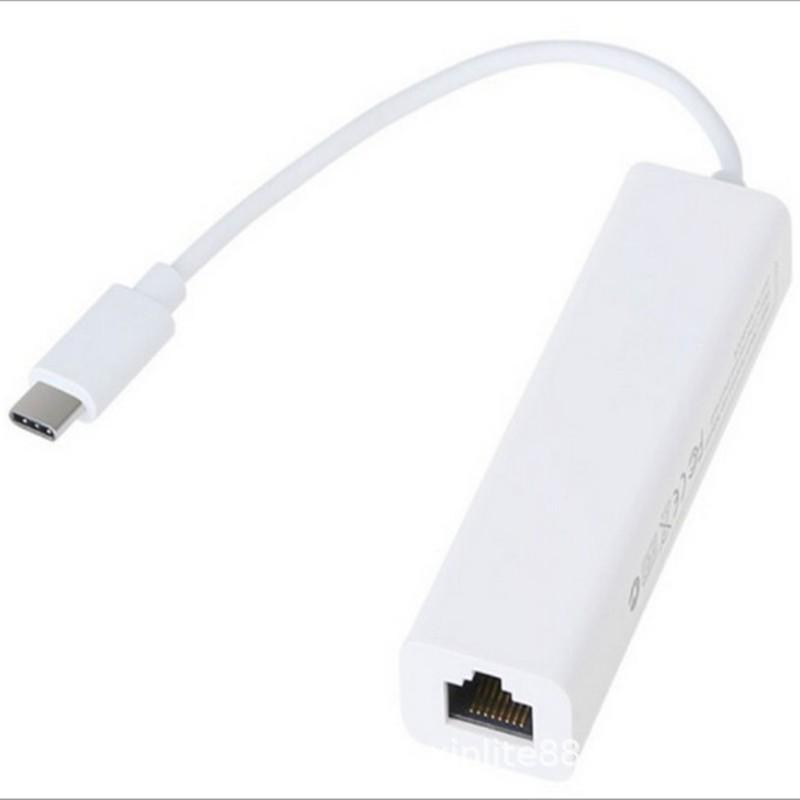 USB-C To RJ45 Ethernet 100M Wired Network Adapter and USB 2.0 Hub