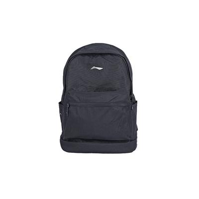 Li Ning Sports Life Collection Polyester Backpack Regular Unisex Pure Black ABSQ564-1