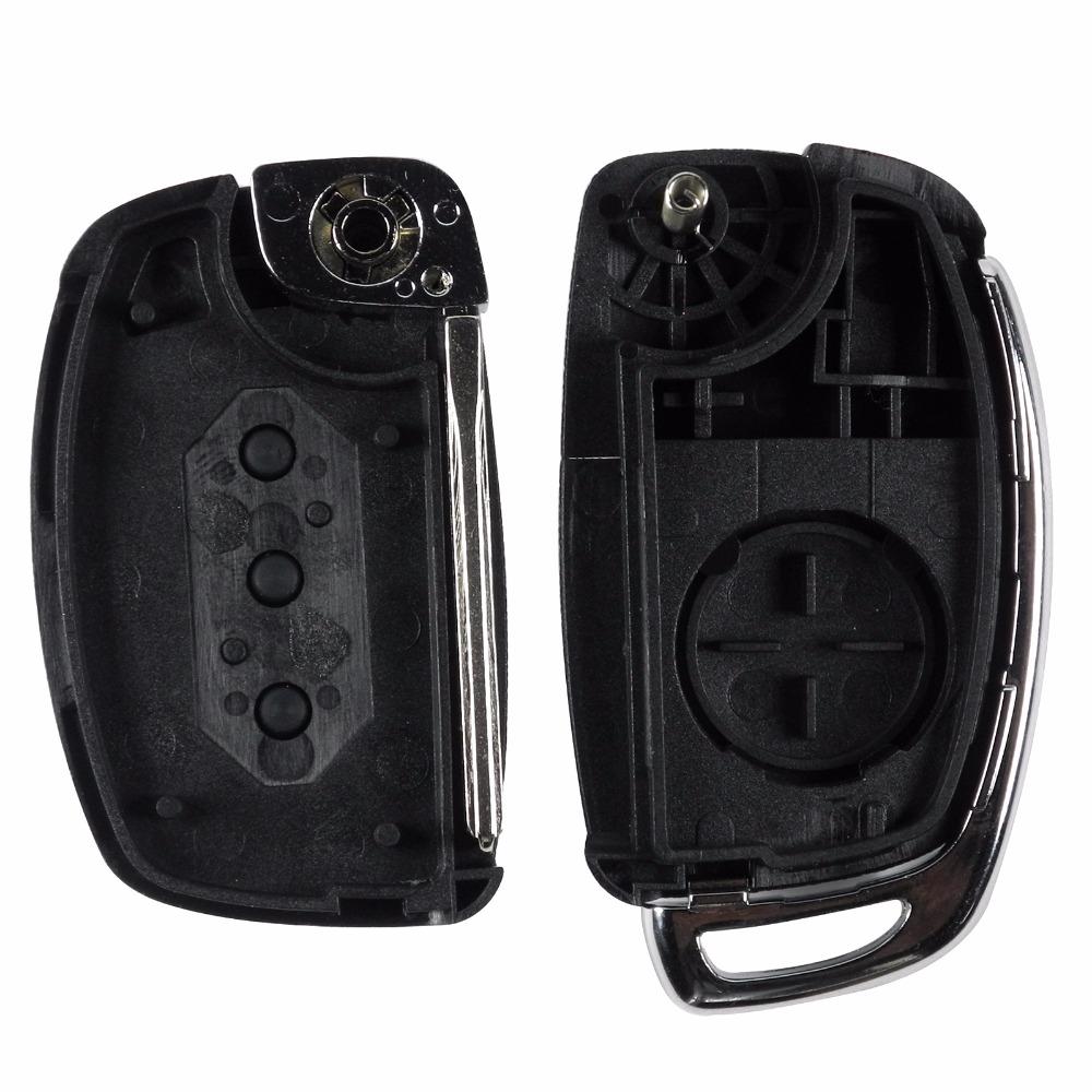 Jingyuqin Fernbedienung 3 Tasten FSK 433Mhz ID46 Chip TOY40 Autoschlüsselgehäuse für Hyundai New IX35 IX25 IX45 Elantra Santa Fe