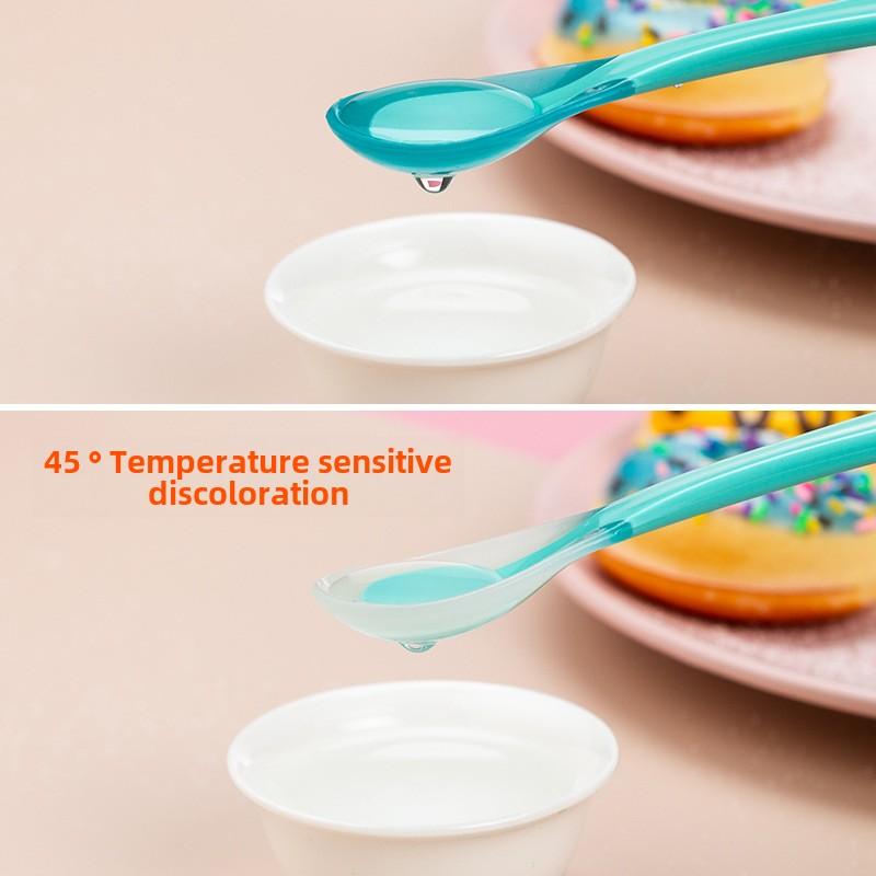 Silicone Change Color Temperature Sensing Baby Soft Feeding Spoon Toddler Tableware BPA Free Babies Accessories Feeding Tools