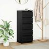 VidaXL Buffet with Drawers Black Oak 37.5x35x99 Cm Engineered Wood, Storage Furniture, Buffet Cabinet, Furniture 861761