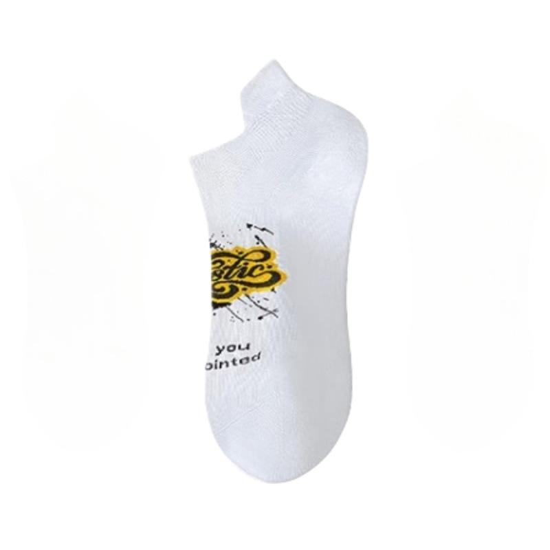 5 Pairs of Men's Spring and Summer Thin Cotton Deodorizing Ear Lifting Teenager Socks