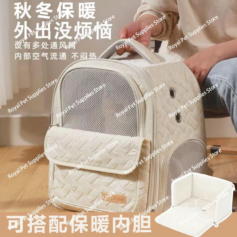 Cat Backpack Space Capsule Winter Cat Bag Going Out Portable Pet Cat Dog Shoulder Carrying School Bag Keep Warm and Anti-Stress