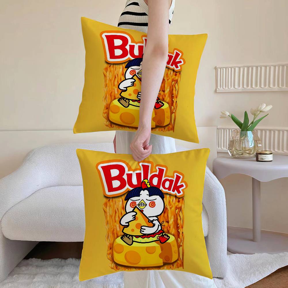 

Kwaii Anime BBuldak RRameSn Pillow Case Antidustmite Pillowcase Invisible zipper silky Sofa cushion cover 30x30cm