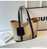 Casual Splicing Canvas Bag Women's 2025 New Large-capacity Fashion Commuter Bag Korean Version Popular Shoulder Bag