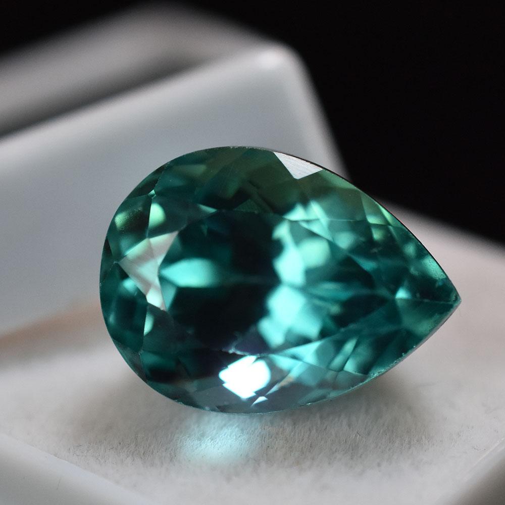 Certified Natural Bluish Green Sapphire 17 Ct Pear Flawless Ceylon Gemstone