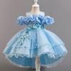 Kids Girls Princess Style Puffy Tulle Wedding Formal Party Dress
