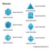 7 Pcs Red Blue Gear Wheel Metal Dice Hollow Metal Polyhedral Dice Set Suitable for Role-Playing RPG  Board Game Card Game