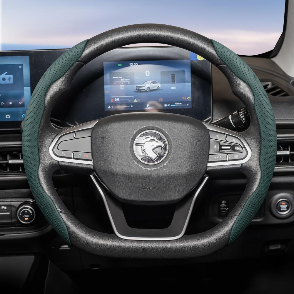 Geeignet für Proton Atmungsaktive Leder-Lenkradabdeckung mit segmentiertem Schnellverschluss-Design, Rutschfest und Langlebig, für Modelle