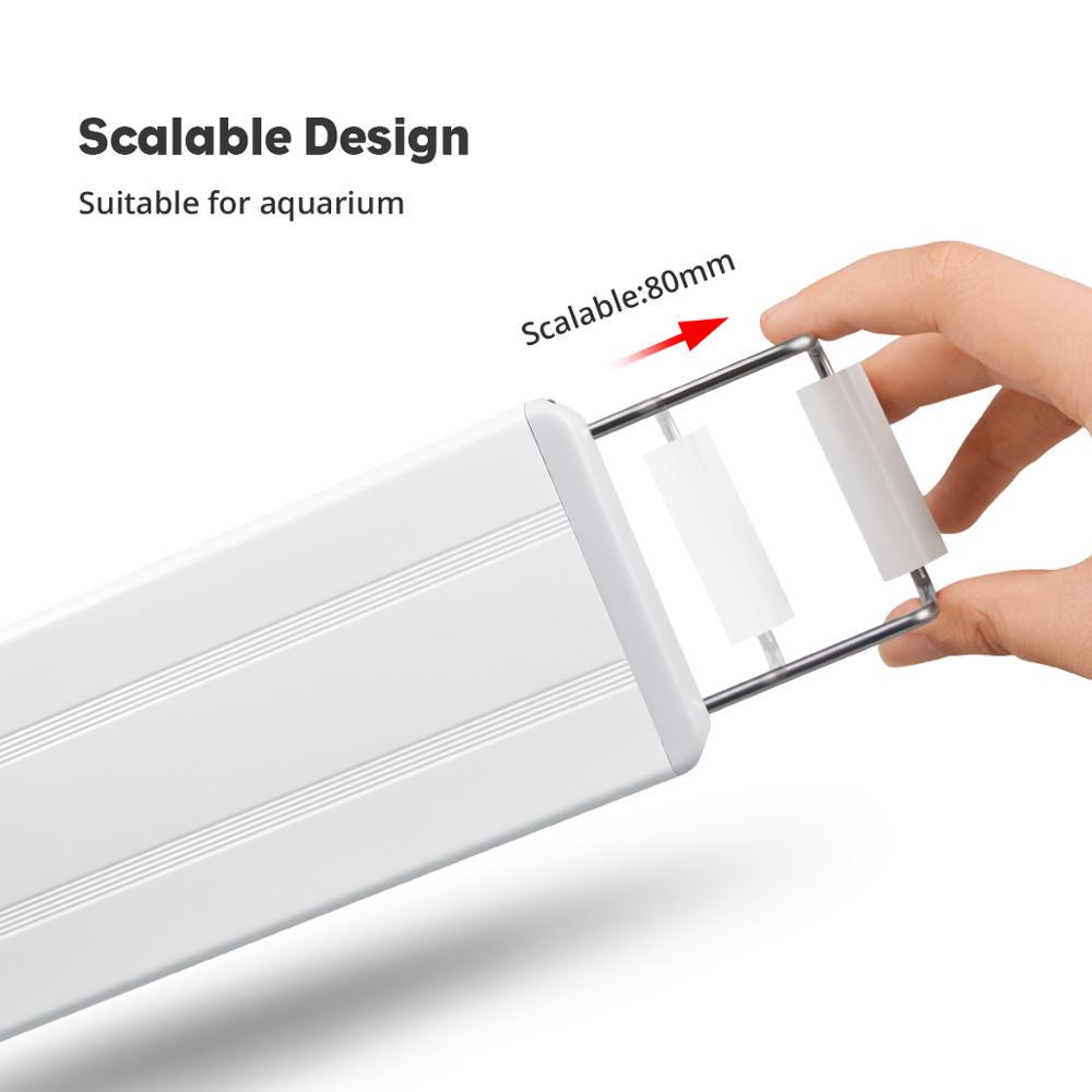 Aquarium-LED-Licht, superschlank, für Aquarien, Wasserpflanzen, Wachstumsbeleuchtung, wasserdicht, helle Clip-Lampe, blaue LED, 18–72 cm, für Pflanzen, 220 V