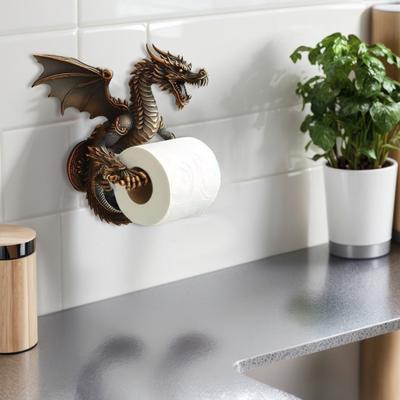 Dragon Tissue Roll Dispenser Decorative Toilet Roll Holder Wall Mounted Paper Holder for Bathroom And Kitchen Dragon Lovers Gift