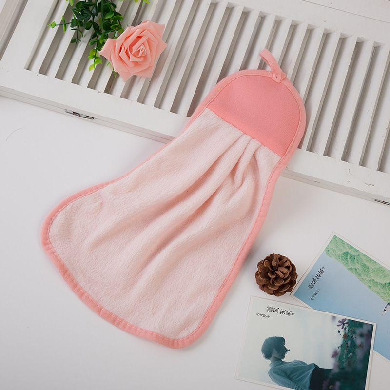 Velvet Coral Hand Towel Hanging Kitchen Towel Towel Absorbent Wipe Children Soft