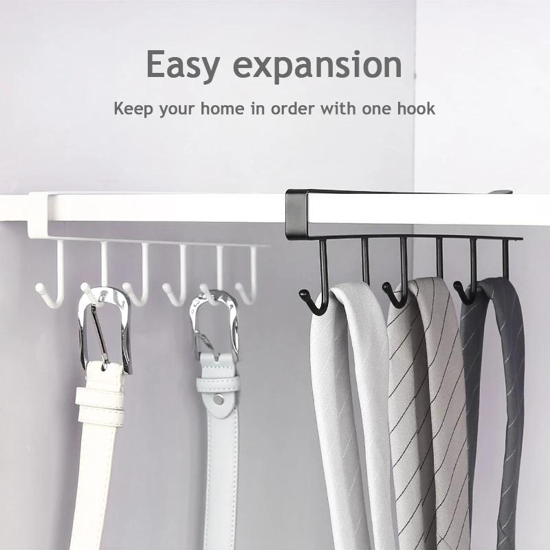 Coffee Cup Mug Holder Black White Hooks Shelf Multifunction Kitchen Cabinet Sundries Organizer Storage Hanger