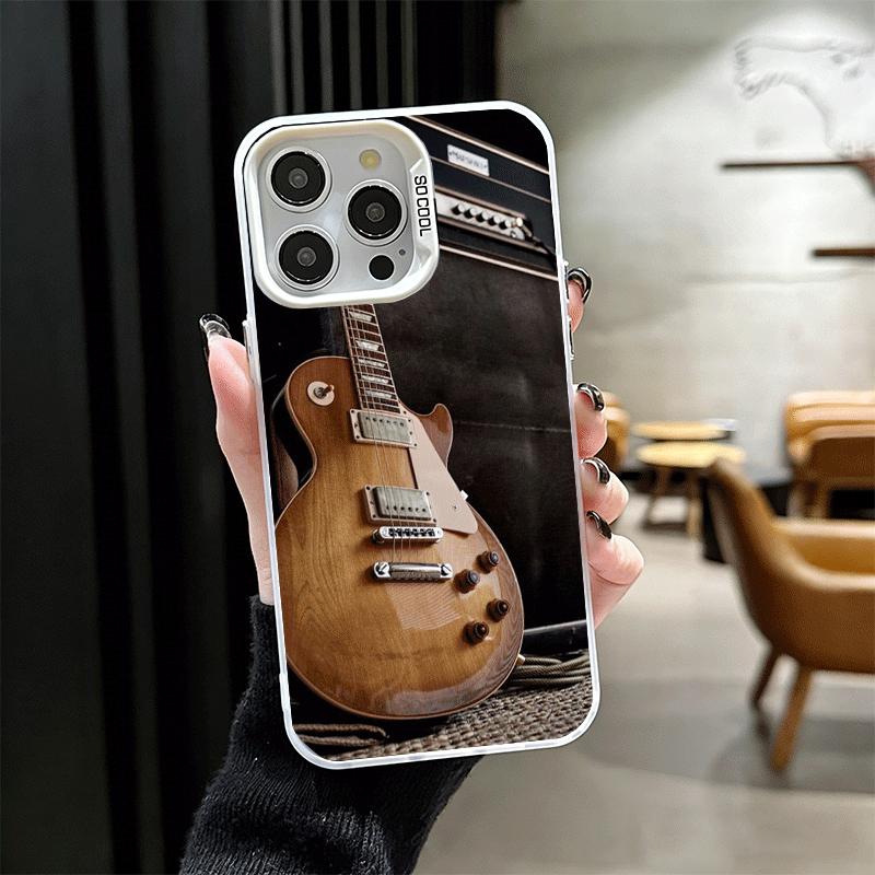 Guitar Retro Rock Music Shockproof Phone Case for iPhone 17 Air 16 16E 15 Pro Max 14 Plus 13 Mini 12 Back Cover Anti Fall Fundas