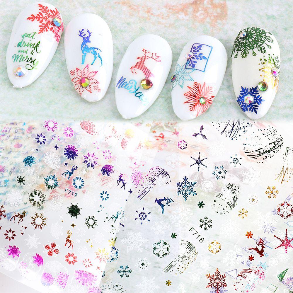 Decorations Xmas Transfer Decals 3D Christmas Nail Stickers Snowflakes