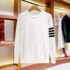 Herbst/Winter 2024 Herren Pullover mit Farbblock aus Kaschmir: Rundhalsausschnitt, Koreanischer Stil, Lässiger Langarm-Pullover