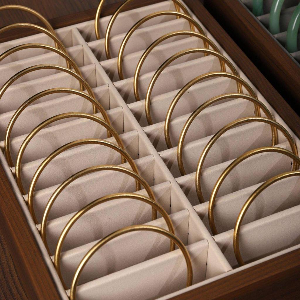 Wooden Jewelry Display Tray Bracelet Storage Box Organizer Stand for Shop Showcase and Bangle Presentation
