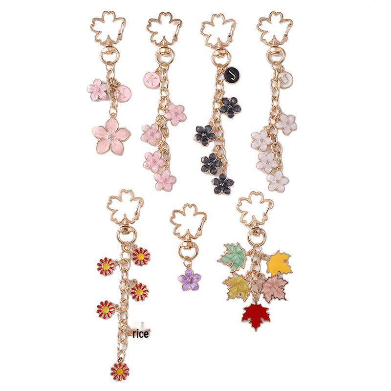 Charming Daisy Cherry Blossom Floral Keychain Pendant