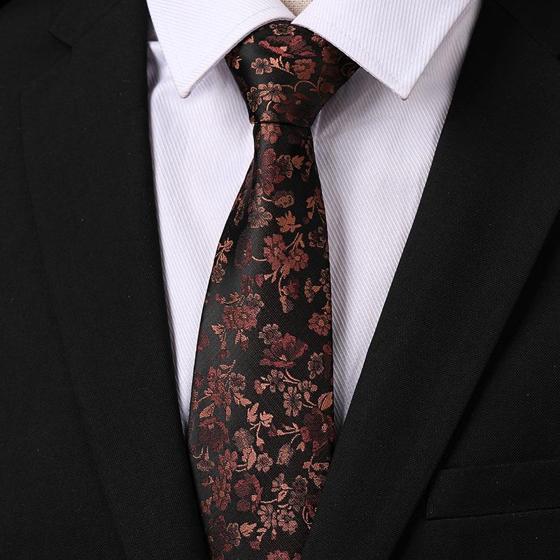 Fashion Versatile Casual Men And Women Retro Hong Kong Style Business Dress Groom Wedding Korean Version 8Cm Hand-Patterned Tie