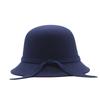 milliner winter new British retro flat top hat European and American autumn and winter women's woolen bow top hat