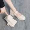 fashion New Spring Summer Fashion Women Shoes Elegant Shallow Mouth Round Toe Square Heel Casual Comfortable Soft Sole  British Style
