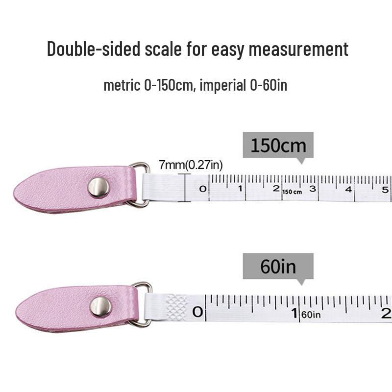 Portable Leather Round Mini Tape Measure - Soft Macaron Color Ruler for Clothing, Bust, and Waist Measurements