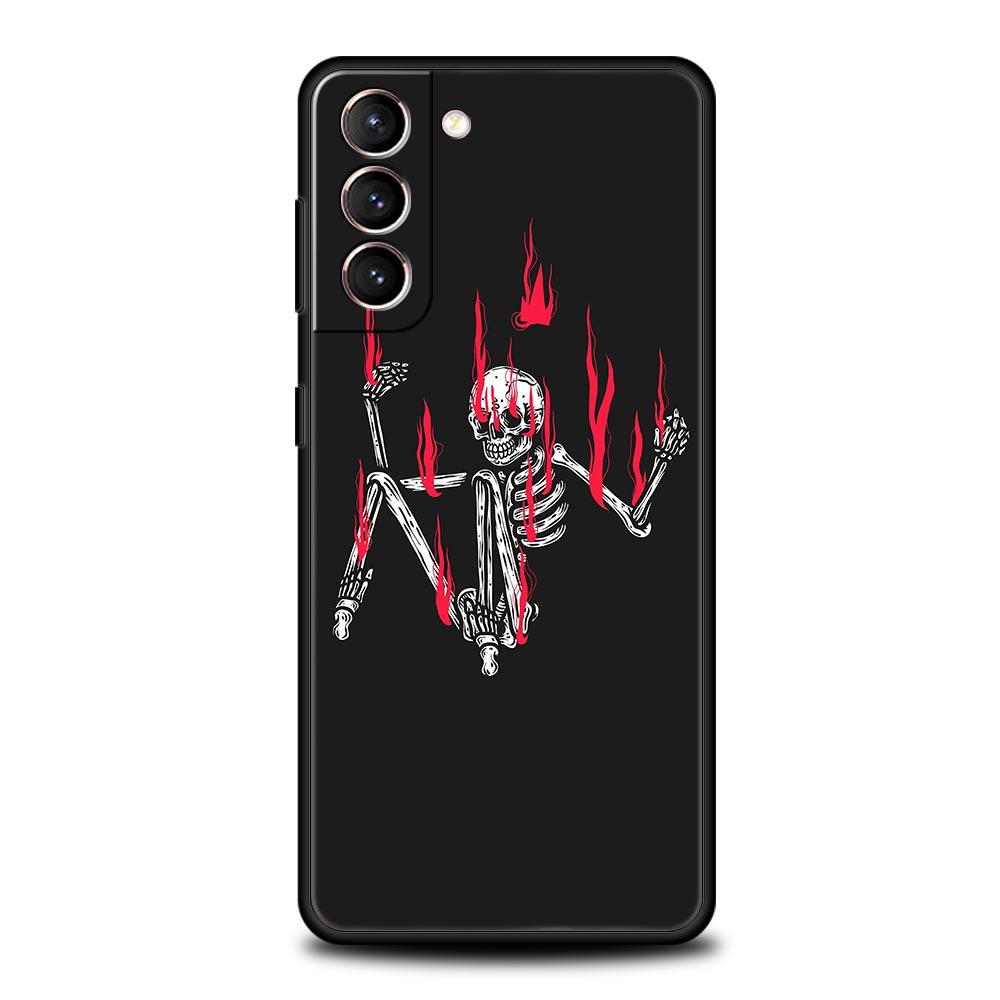 Skeleton Skull Phone Case for Samsung Galaxy S26 S25 S24 S23 S22 S20 S21 FE Ultra S25 Edge Plus 5G Soft TPU Cover Fundas Capas