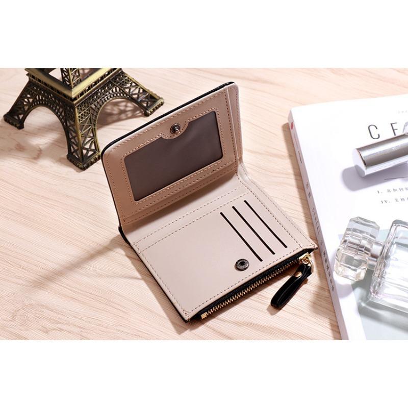 Small Wallet Women's Short Style 2025 New Style Simple and Fresh Student Zipper Buckle Folding Change Clip