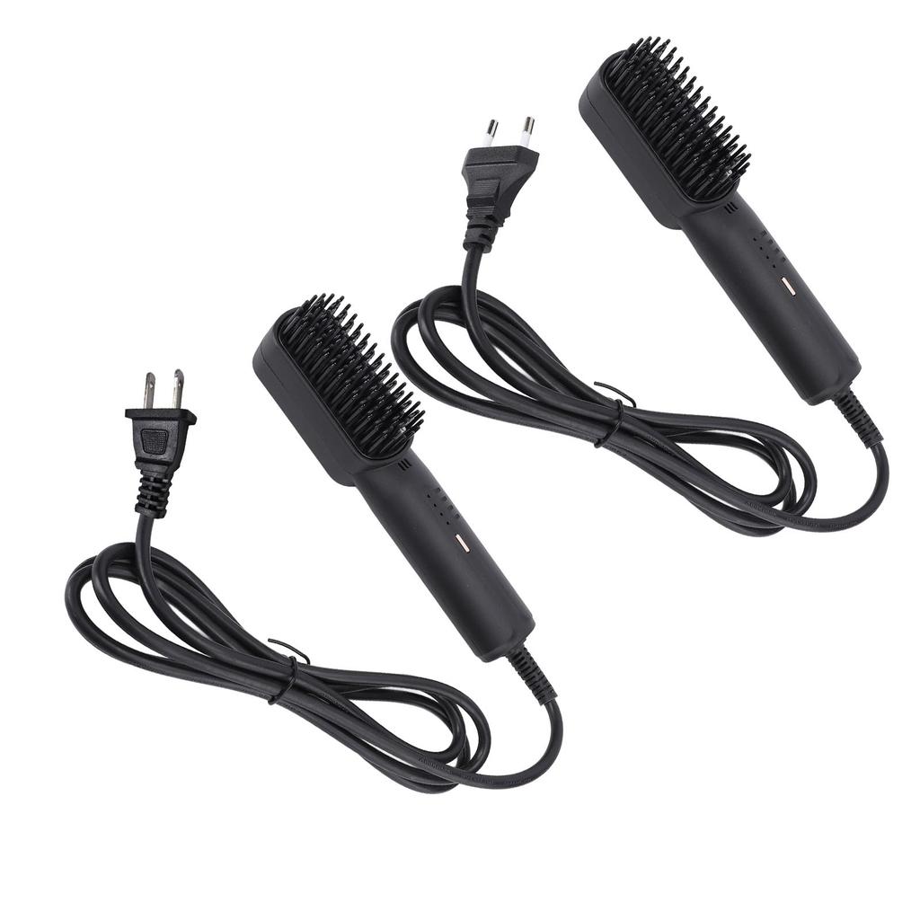 Hair Straightener Comb Hair Straightening Curling Brush Small and Exquisite Comb for Travel Black