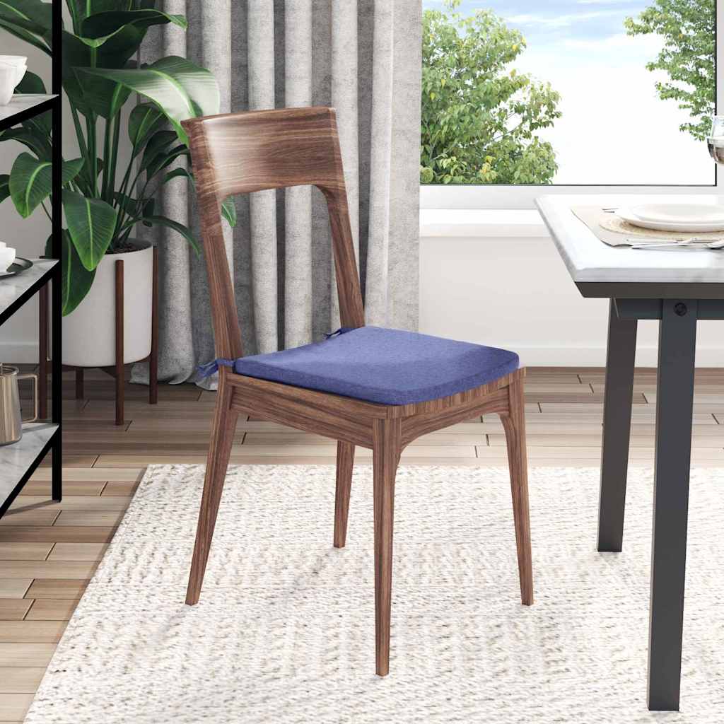 Seat Cushions 4 pcs. Fabric Denim Blue 40 x 40 x 3 cm