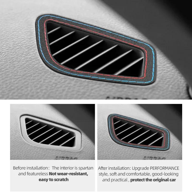 For BMW F30 F32 F34 F35 Made of Alcantara Dashboard Side Air Vent Outlet Trim Frame Performance Sticker Car Interior Accessories