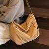 Japanese leisure lazy style student commuting tote bag large capacity simple solid color lightweight versatile messenger bag female