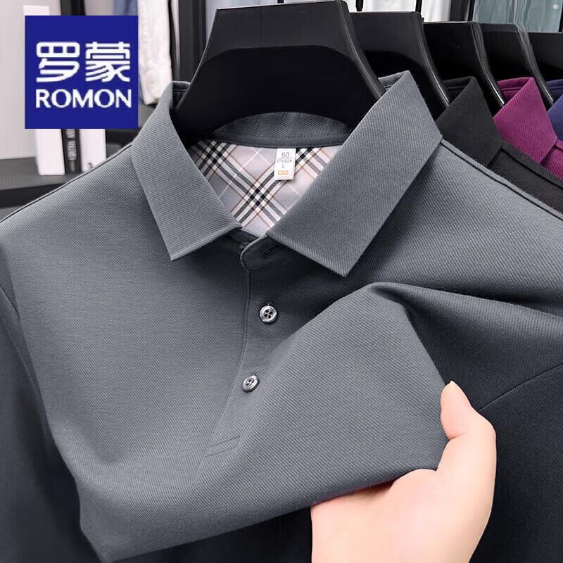 ROMON Herren Business Casual Langarm-Poloshirt
