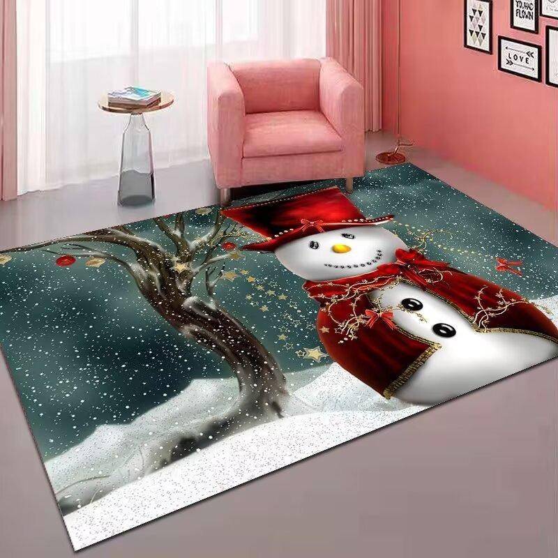 

Christmas Pet Teddy Bear Red Carpet Soft Non-slip Mat Rug for Living Room Fireplace Home Decoration Durable Easy-Clean Decor 40X60CM