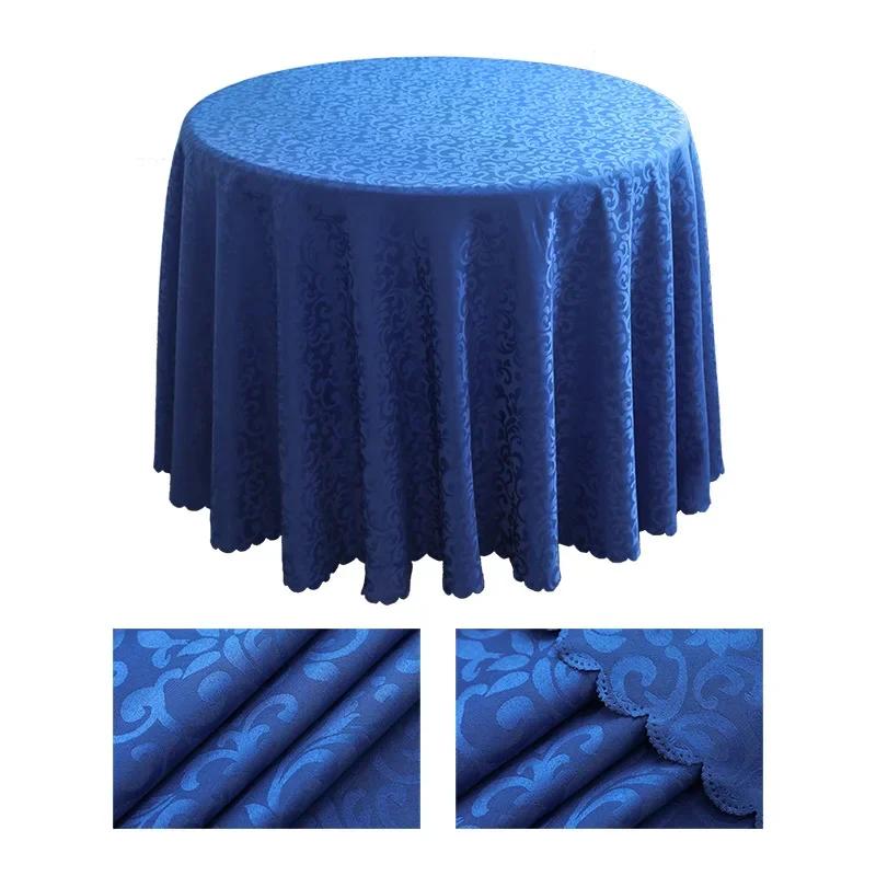 Round Table Cloth Wine Red Polyester Jacquard Tablecloth Tablecloth Wedding Banquets Party Circular Meeting Tablecloth 160cm