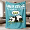 1pc Bohemian Panda Print Flannel Blanket Suitable for Mom from Daughter & Son, Soft Cozy Bedspread with Cute Panda, Ultrasound-Patterned Bedding Gift