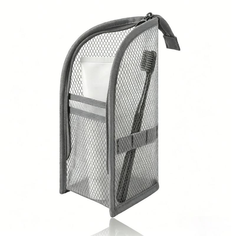 1/2/4Pcs Portable Eva Travel Foldable Toothbrush Cosmetic Organizer Standing Mesh Toiletry Bag Women Bathroom Storage Pouch