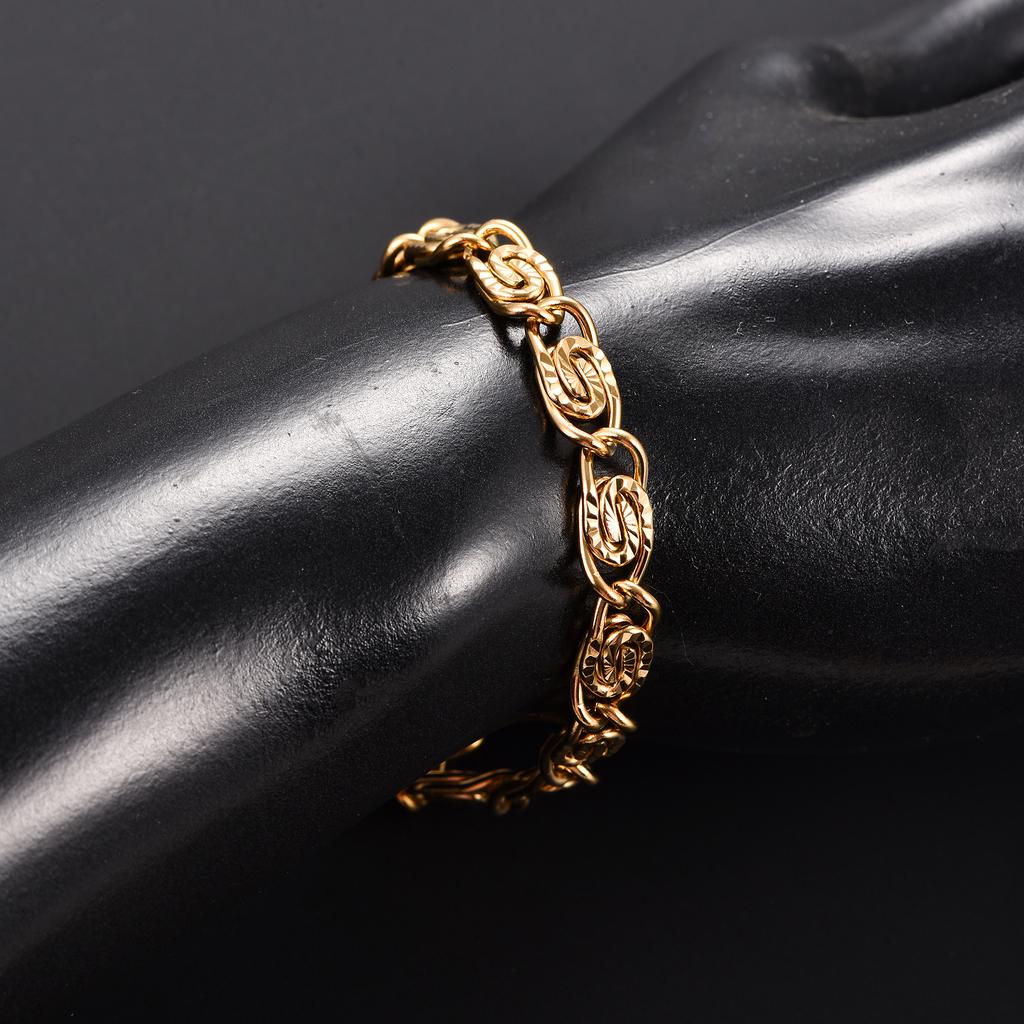Stainless Steel Embossed Paperclip Bracelet Link Hand Chain for Women Men Gold Wristband Bangle Anklets Metal Jewelry Gift