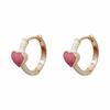 S925 Sterling Silver Pink Heart Earrings - Korean French Style, Simple & Fashionable, Niche Light Luxury Ear Studs.